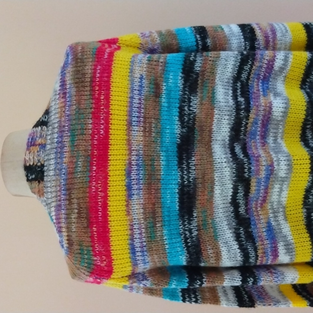 Noracora  Colorful Open Front Knit Sweater. - Picture 5 of 10